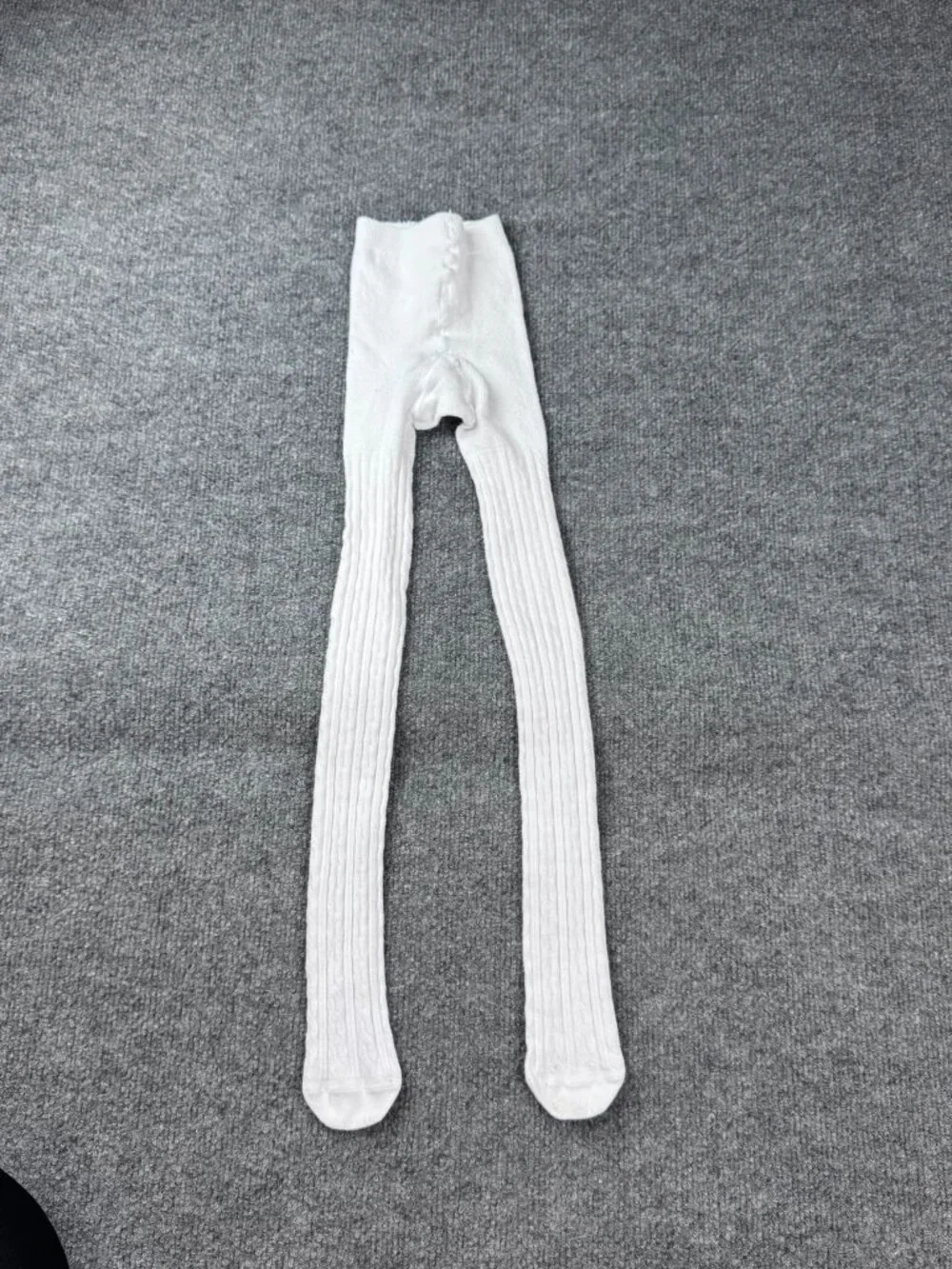Gap Girls Cable Knit Tights White Cotton Blend Footed Pantyhose Size 7-10